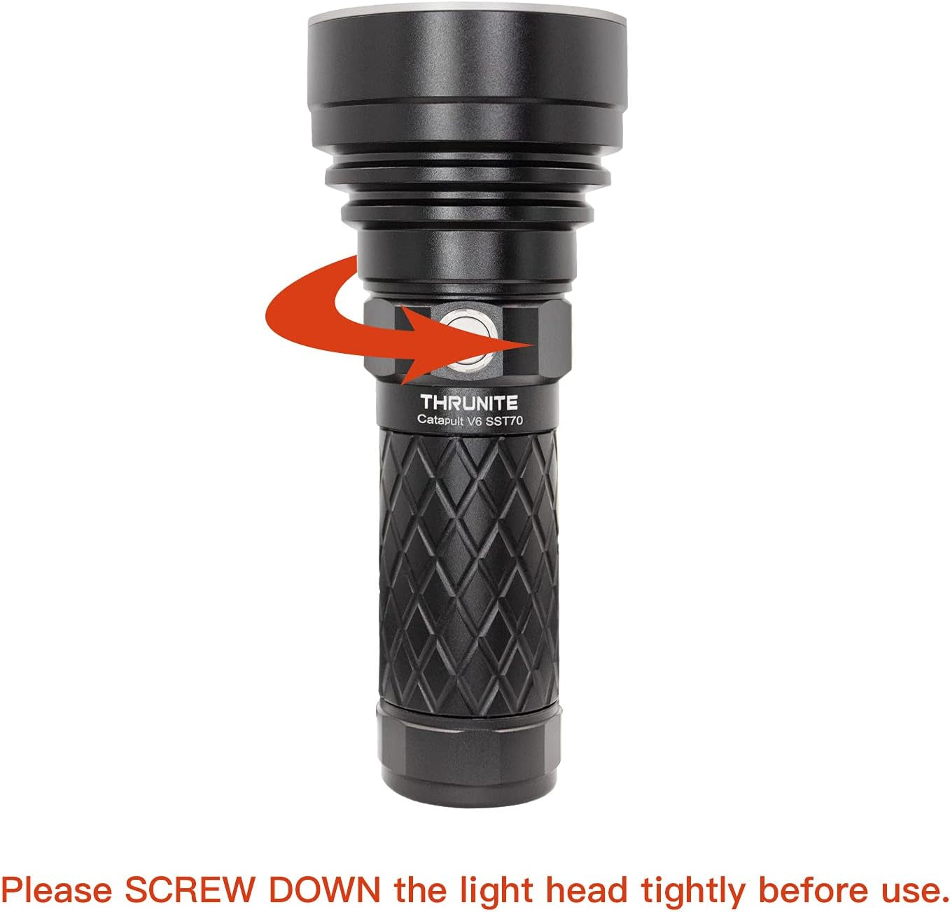Catapult V6 SST70 USB-C Rechargeable Flashlight, 2836 Lumens, 692M Long Beam Distance, High-Performance LED Searchlight for Tactical, Camping, and Hiking, Black, Cool White - CW
