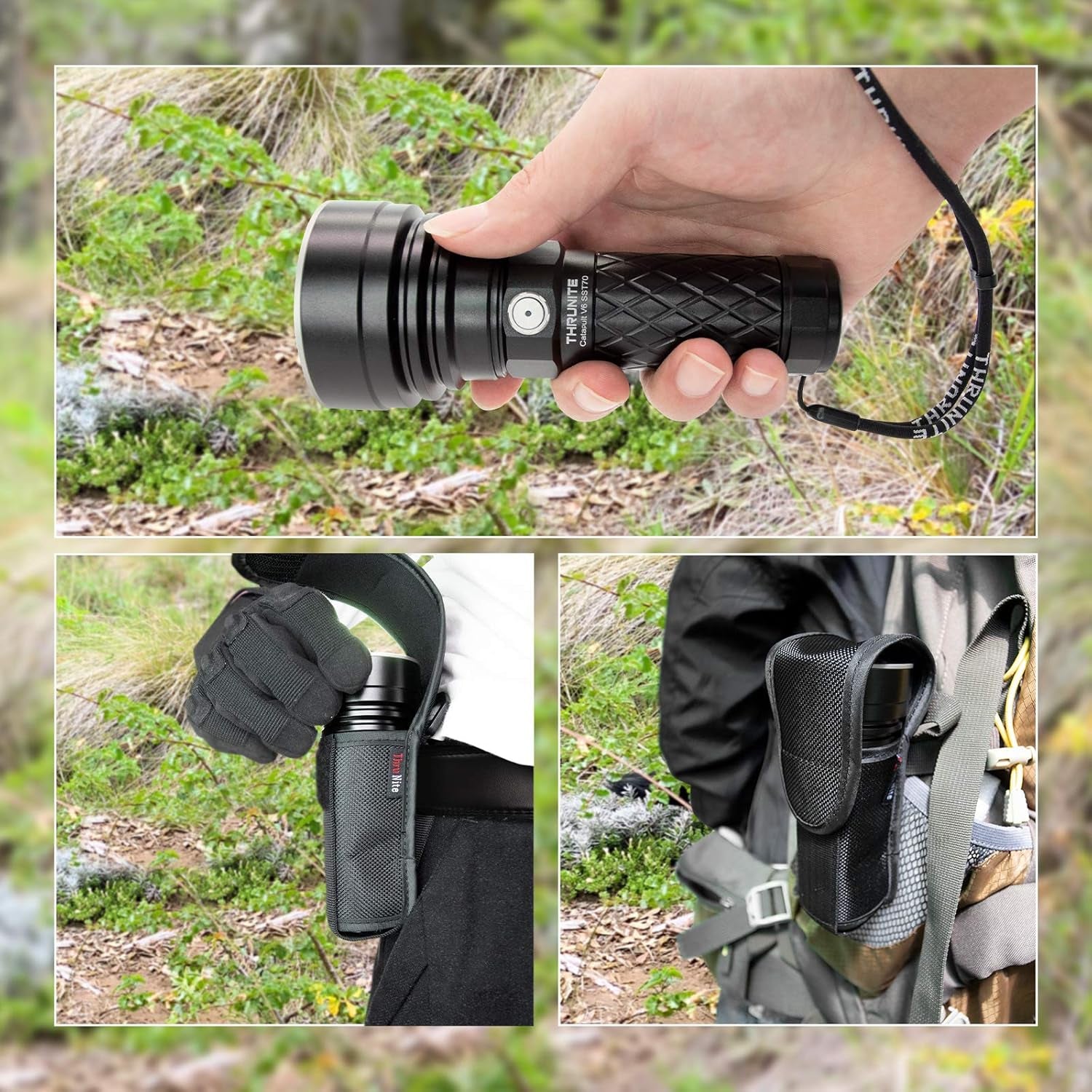 Catapult V6 SST70 USB-C Rechargeable Flashlight, 2836 Lumens, 692M Long Beam Distance, High-Performance LED Searchlight for Tactical, Camping, and Hiking, Black, Cool White - CW