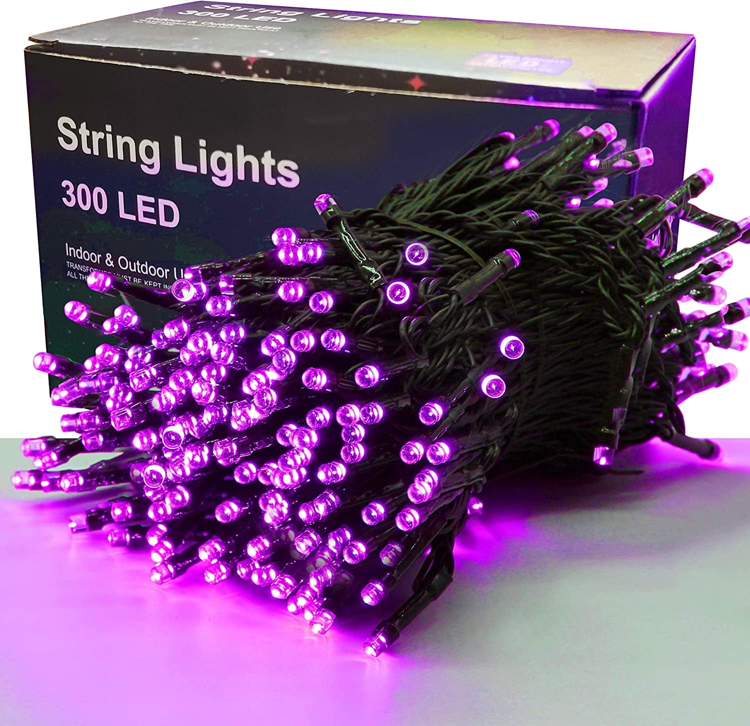 300 LED Halloween Lights, 98.5FT Halloween String Lights with 8 Lighting Modes, Waterproof & Connectable Mini Light, Plug in for Indoor Outdoor Holiday Christmas Party Bedroom Decorations (Purple)